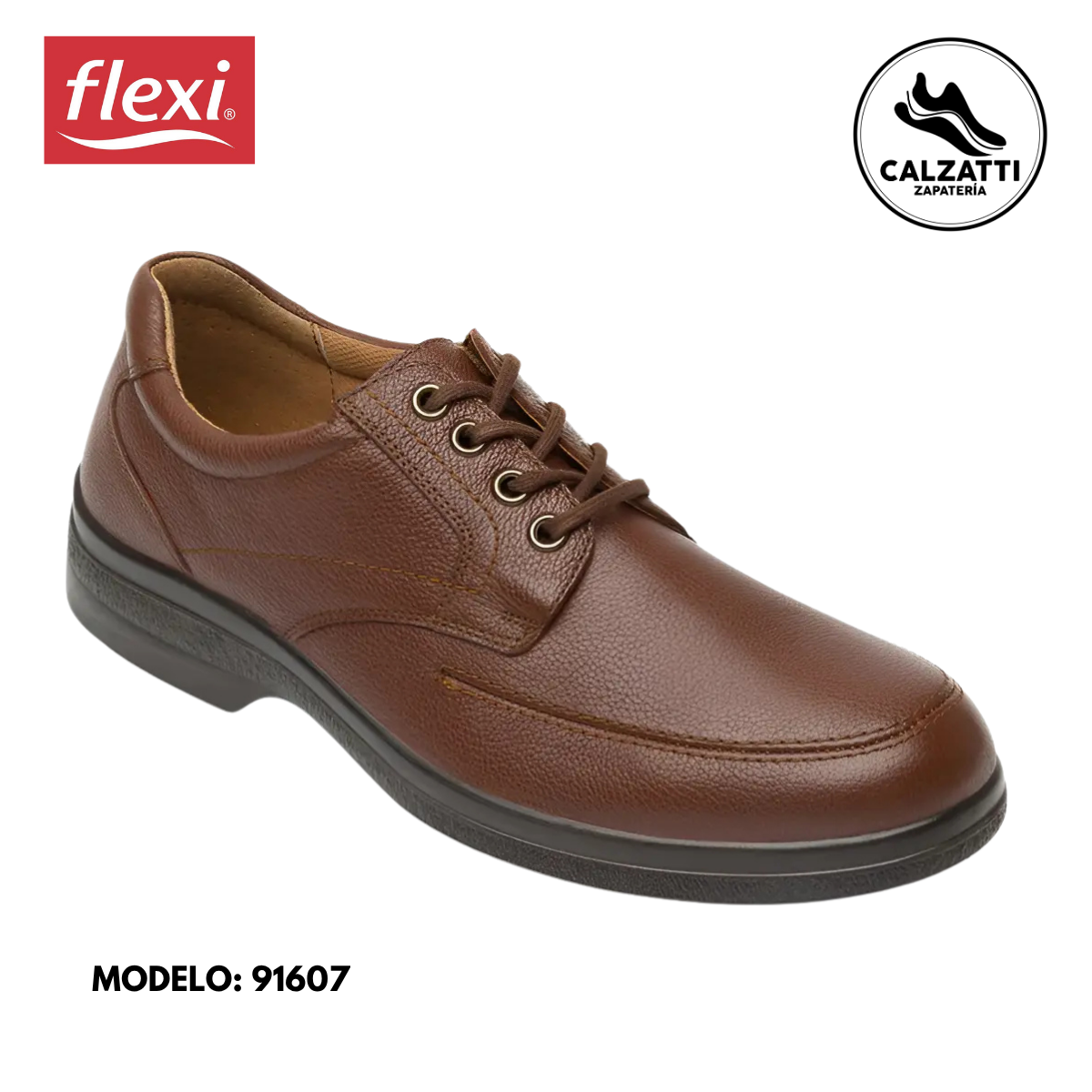Zapato Casual De Servicio/Clínico Flexi De Agujetas Para Hombre 