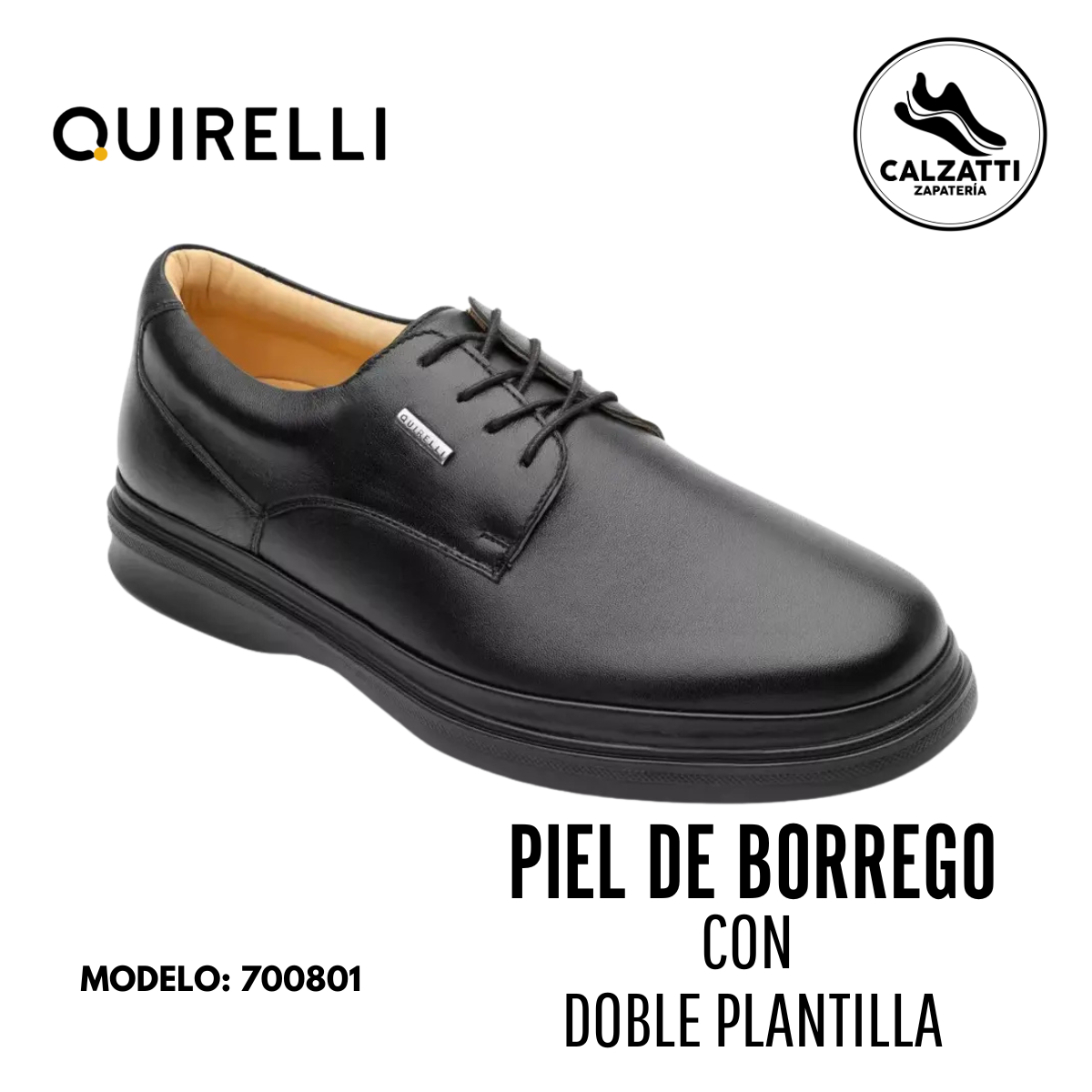 Zapato Casual Para Oficina Quirelli Con Doble Plantilla Para Hombre